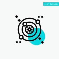 Galaxy Orbit Space turquoise highlight circle point Vector icon