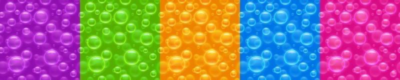 Seamless patterns with air bubbles, game textures vector