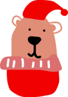 Bear in winter hat and scarf. png