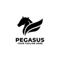 vector de diseño de logotipo plano simple pegasus