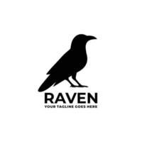 Raven simple flat logo design vector