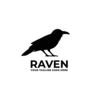 Raven simple flat logo design vector