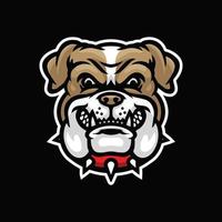 ilustración de cabeza de bulldog enojado vector premium
