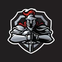 Knight sport mascot logo illustration premium vector