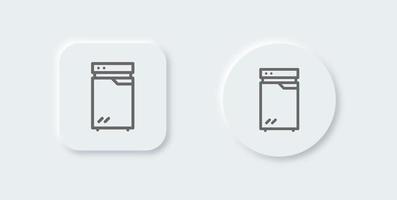 Freezer line icon in neomorphic design style. Refrigerator signs vector illustration.