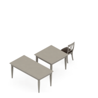 Isometric Table Set 3D render png