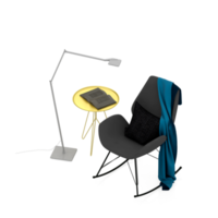 Isometric Chair 3D isolated rendering png