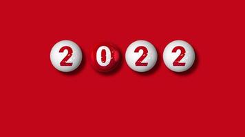 Happy New Year 2023 and Merry Christmas, Sport Billiard Balls New Year Concept 3D Rendering, Chroma key, Luma Matte Selection of Billiard Ball video