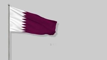 Qatar Flag Waving in The Wind 3D Rendering, FIFA Word Cup 2022 Team Group A, Chroma Key Green Screen, Luma Matte Selection video