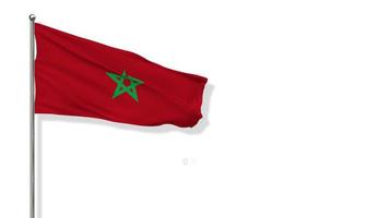 drapeau marocain agitant dans le vent rendu 3d, groupe d'équipe f de la coupe du monde fifa 2022, écran vert chroma key, sélection luma matte du drapeau video