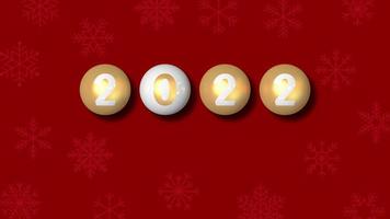 Happy New Year 2023 and Merry Christmas, Sport Billiard Balls New Year Concept 3D Rendering, Chroma key, Luma Matte Selection of Billiard Ball video