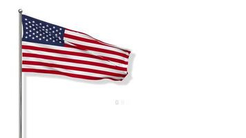 bandera de los estados unidos de américa ondeando en el viento representación 3d, usa fifa word cup 2022 team group b, pantalla verde croma clave, selección de luma mate video