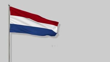 bandera holandesa ondeando en el viento representación 3d, grupo de equipo a de la copa mundial de la fifa 2022, pantalla verde de clave de croma, selección de bandera luma mate video