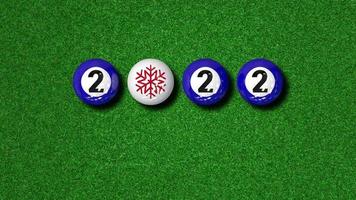 bonne année 2023 et joyeux noël, boules de billard sport concept nouvel an rendu 3d, clé chroma, sélection luma matte de boules de billard, video