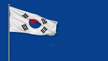 South Korea Flag Waving in The Wind 3D Rendering, FIFA Word Cup 2022 Team Group H, Chroma Key Green Screen, Luma Matte Selection video