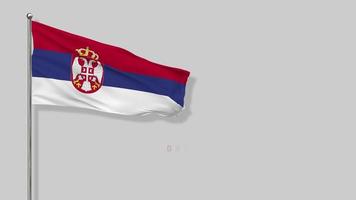 serbia flagga vinka i de vind 3d tolkning, fifa ord kopp 2022 team grupp g, krom nyckel grön skärm, luma matt urval video