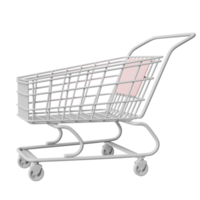 3d Shopping Cart with empty space isolated. concept 3d render illustration png