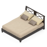 Isometric Bedroom 3D render png