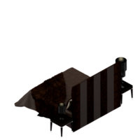 render 3d de dormitorio isométrico png