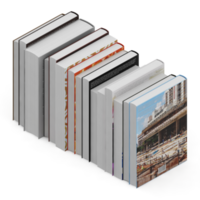 isometrico libri 3d rendere png