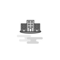 Buildings Web Icon Flat Line Filled Gray Icon Vector