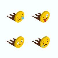 Set of Yellow emojis design vector