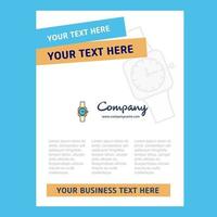 Watch Title Page Design for Company profile annual report presentations leaflet Brochure Vector Background