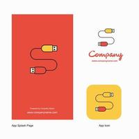 USB cable Company Logo App Icon and Splash Page Design Creative Business App Design Elements vector
