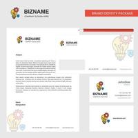 Bulb setting Business Letterhead Envelope and visiting Card Design vector template