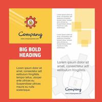 Gear locked Company Brochure Title Page Design Company profile annual report presentations leaflet Vector Background