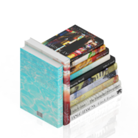 render 3d de libros isométricos png