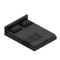 Isometric Bedroom 3D render png