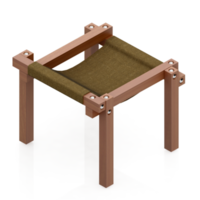 Isometric Chair 3D isolated rendering png