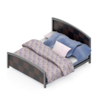 Isometric Bedroom 3D render png