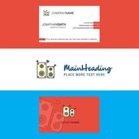 Beautiful Speaker Logo and business card vertical Design Vector