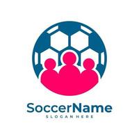 People Soccer logo template, Football logo design vector