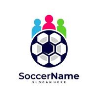 People Soccer logo template, Football logo design vector