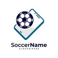 Phone Soccer logo template, Football logo design vector