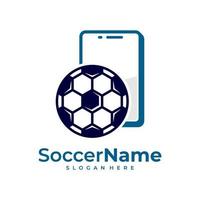 Phone Soccer logo template, Football logo design vector