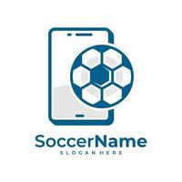 Phone Soccer logo template, Football logo design vector