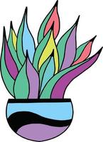 Colorful Rainbow Cactus - Multi-colored succulent or cactus in red, blue, green, yellow, and purple. Fun, bright vector image for a variety of projects.