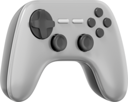 Realistic console game controller. Gray PNG icon on transparent background. 3D rendering.