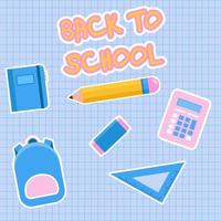 Back to school sticker collection vector