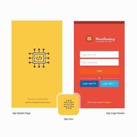 Company Processor Splash Screen and Login Page design with Logo template Mobile Online Business Template vector