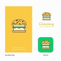 Burger Company Logo App Icon and Splash Page Design Creative Business App Design Elements vector