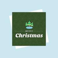 Christmas greetings card with typography and green background vector