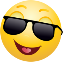 leende uttryckssymbol med solglasögon png