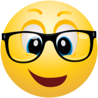 geek emoticon geel kleur png