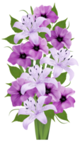 bouquet décoratif violet png