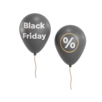 3d black friday balloon png